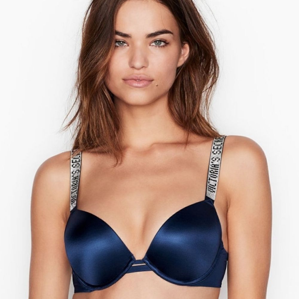 Victoria's Secret Embellished Strap Push-Up Bra Adjustable Shoulder Strap 32 DD